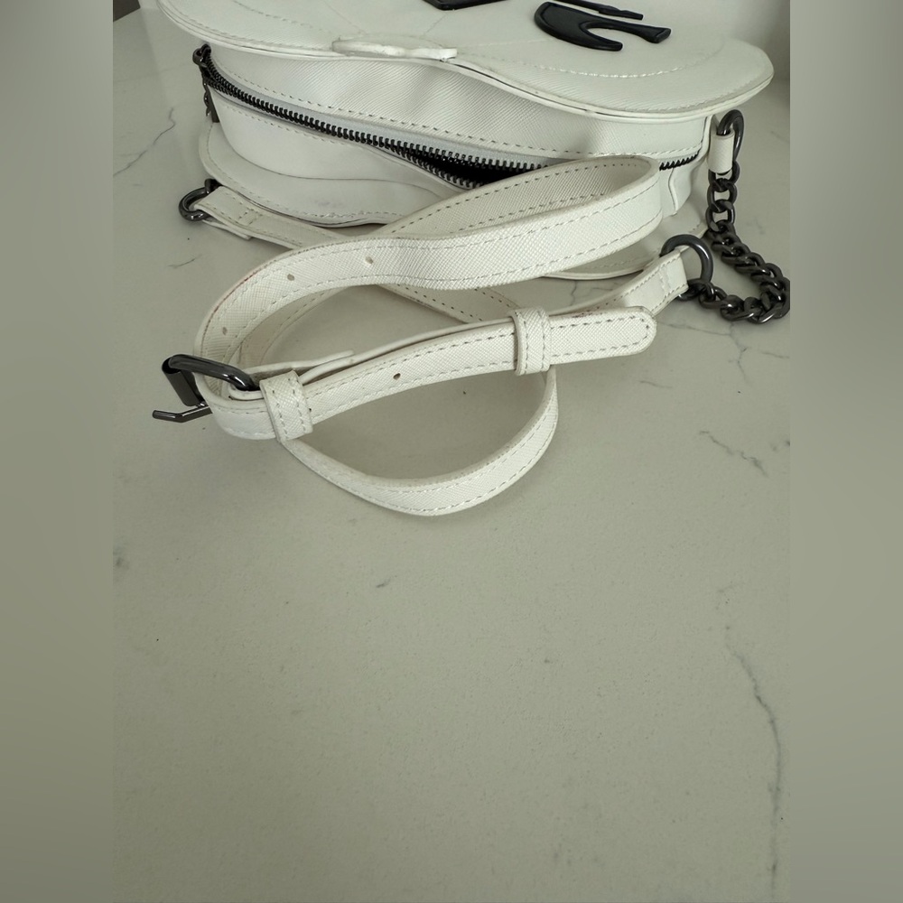 MAD Engine Fine by Me Jack O’ Lantern Crossbody Purse- White, adjustable strap! - Picture 5 of 6